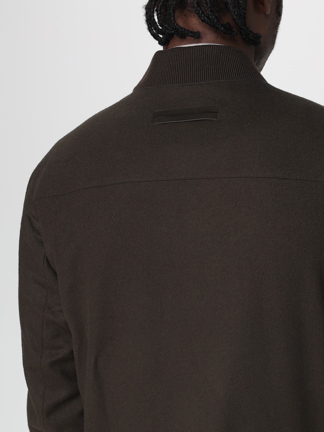 ZEGNA GIACCA: Bomber Zegna con bottoni automatici in cashmere, Marrone - Img 5