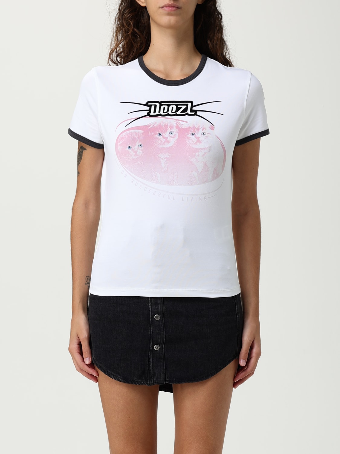 DIESEL T-SHIRT: T-shirt woman Diesel, White - Img 1