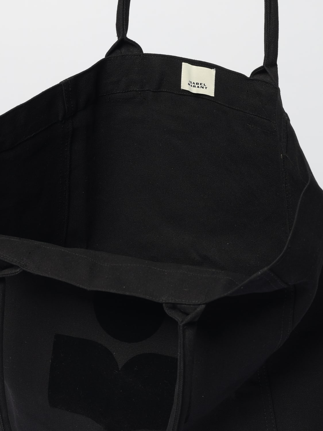 ISABEL MARANT ETOILE BORSA TOTE: Borsa tote Yenky in cotone con logo Isabel Marant Etoile, Nero - Img 3