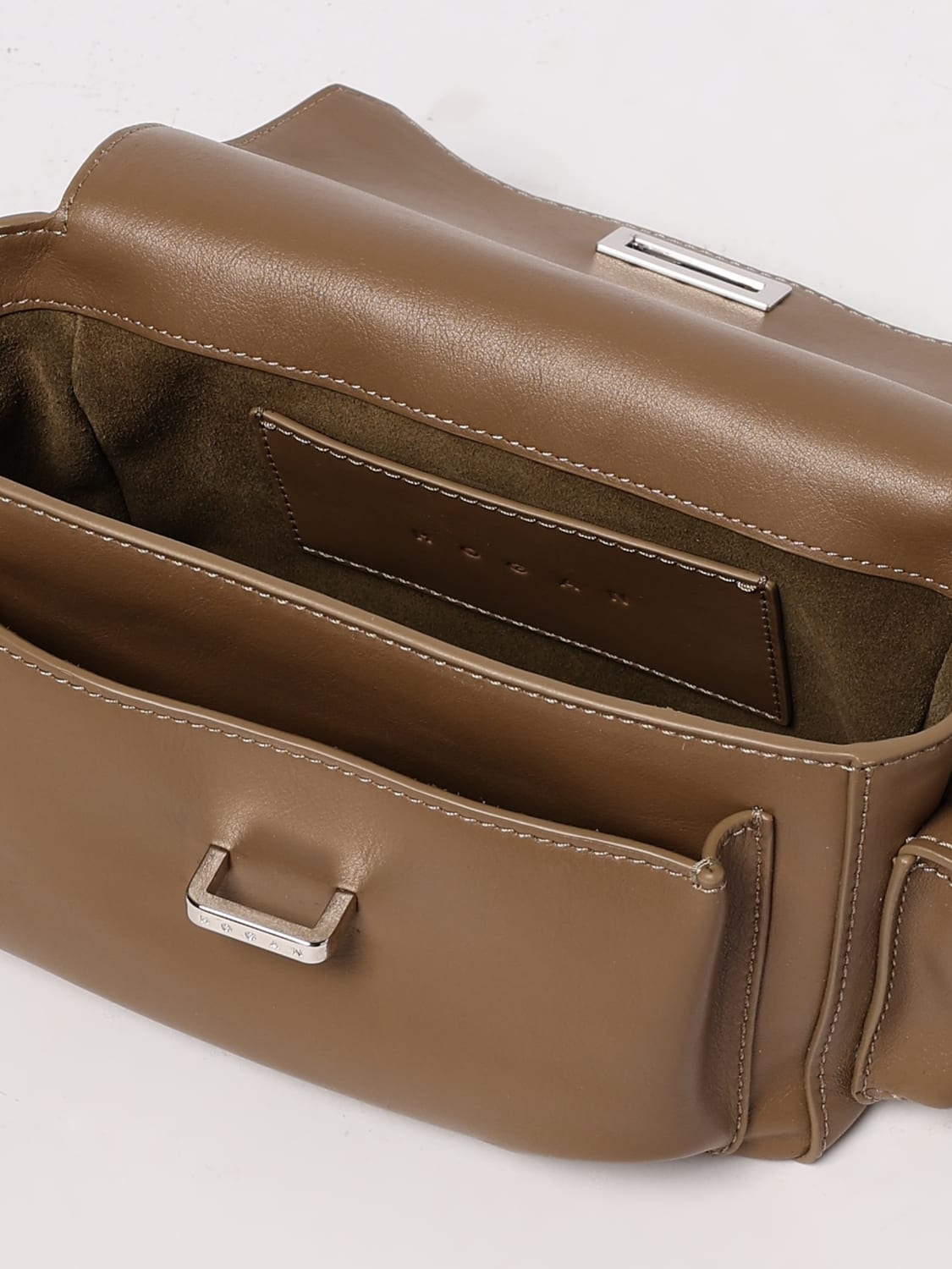 HOGAN BORSA A SPALLA: Borsa Hocket Hogan in pelle , Cacao - Img 4