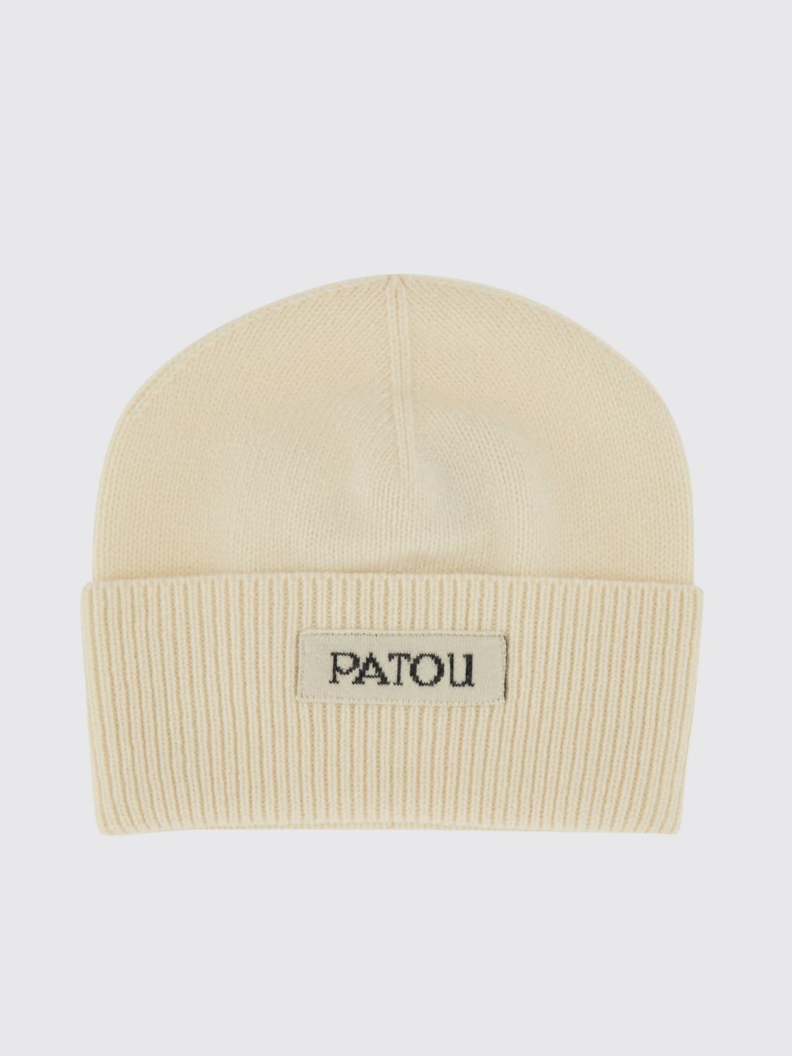 PATOU CAPPELLO: Cappello a berretto con logo Patou in lana, Bianco - Img 1