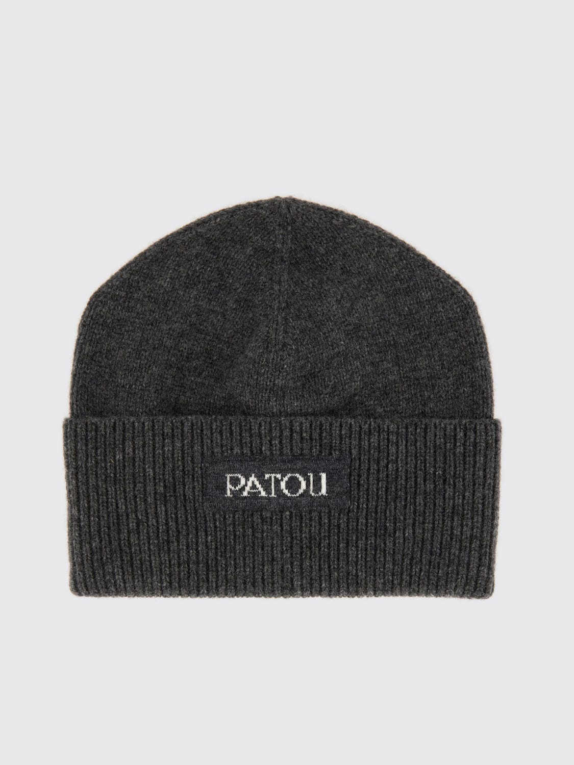 PATOU CAPPELLO: Cappello a berretto con logo Patou in lana, Nero - Img 1