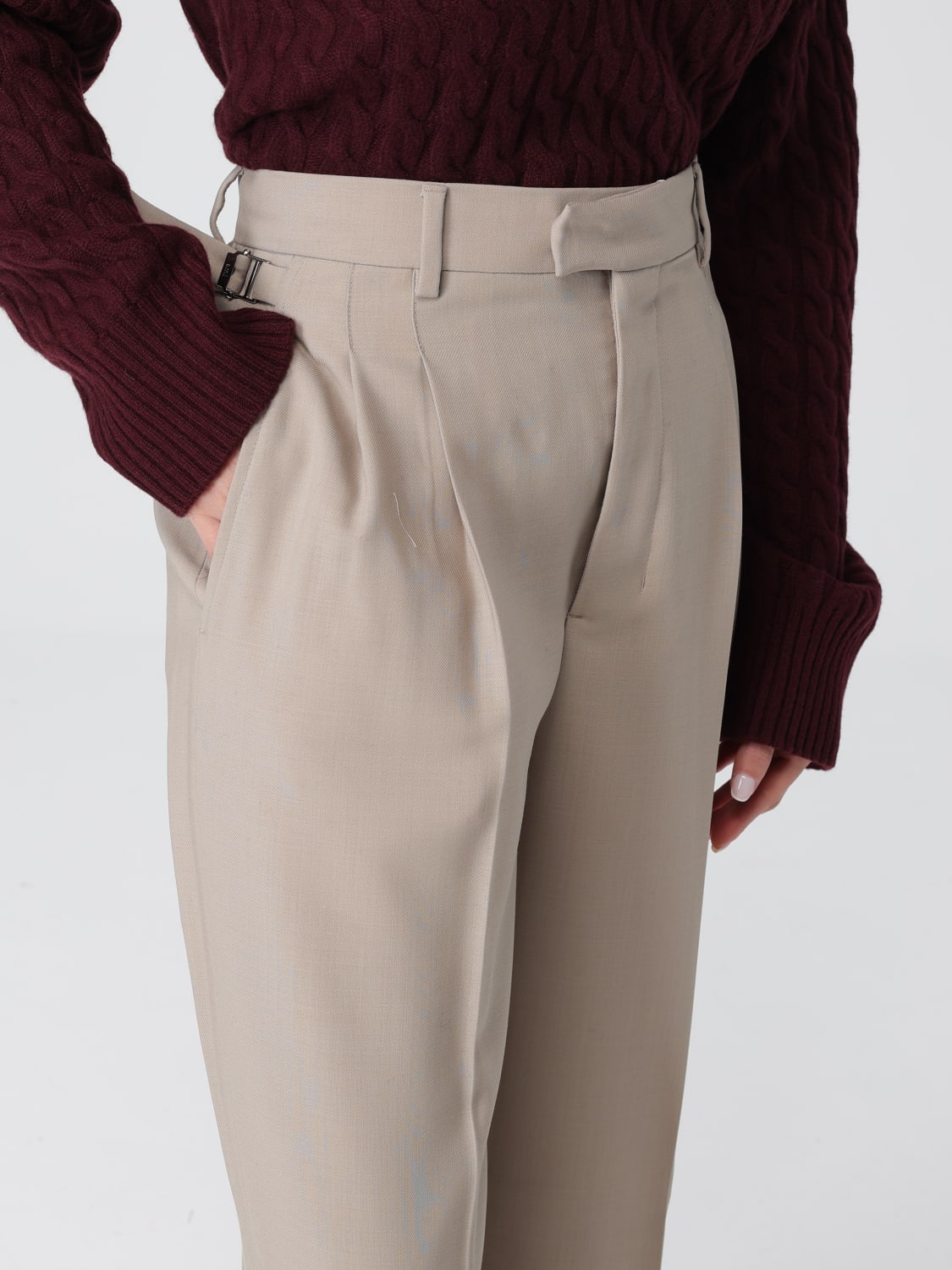 AMI PARIS PANTALON: Pantalon femme Ami Paris, Beige - Img 4
