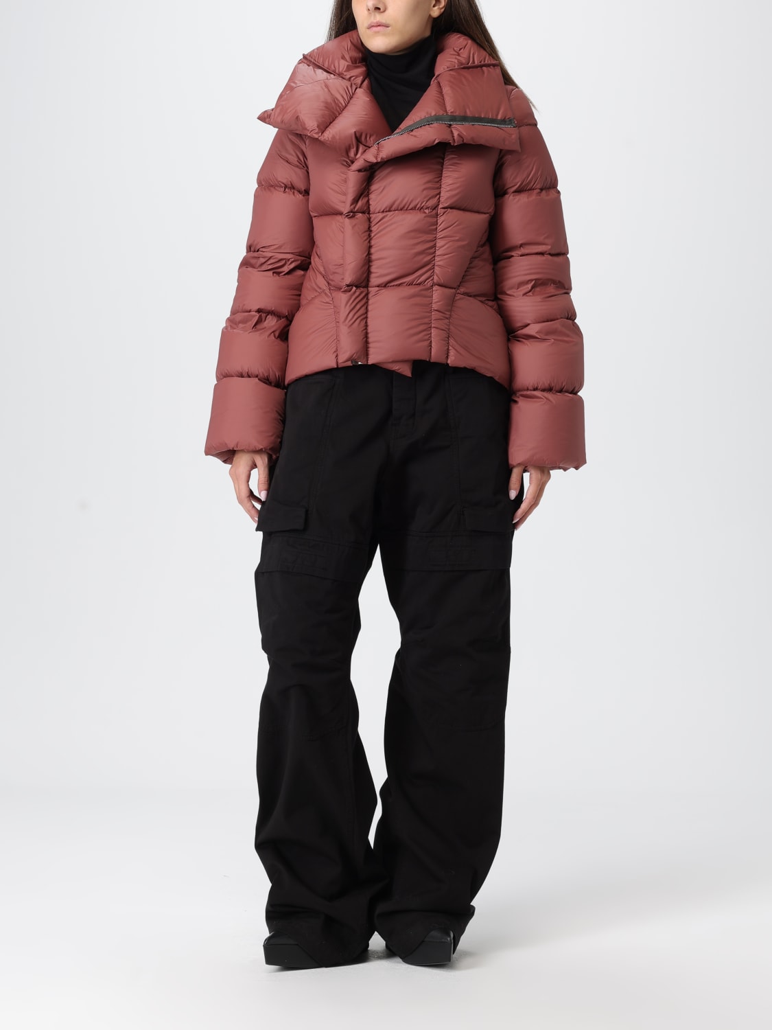 RICK OWENS GIACCA: Giubbotto Rick Owens in nylon imbottito , Rosa - Img 2