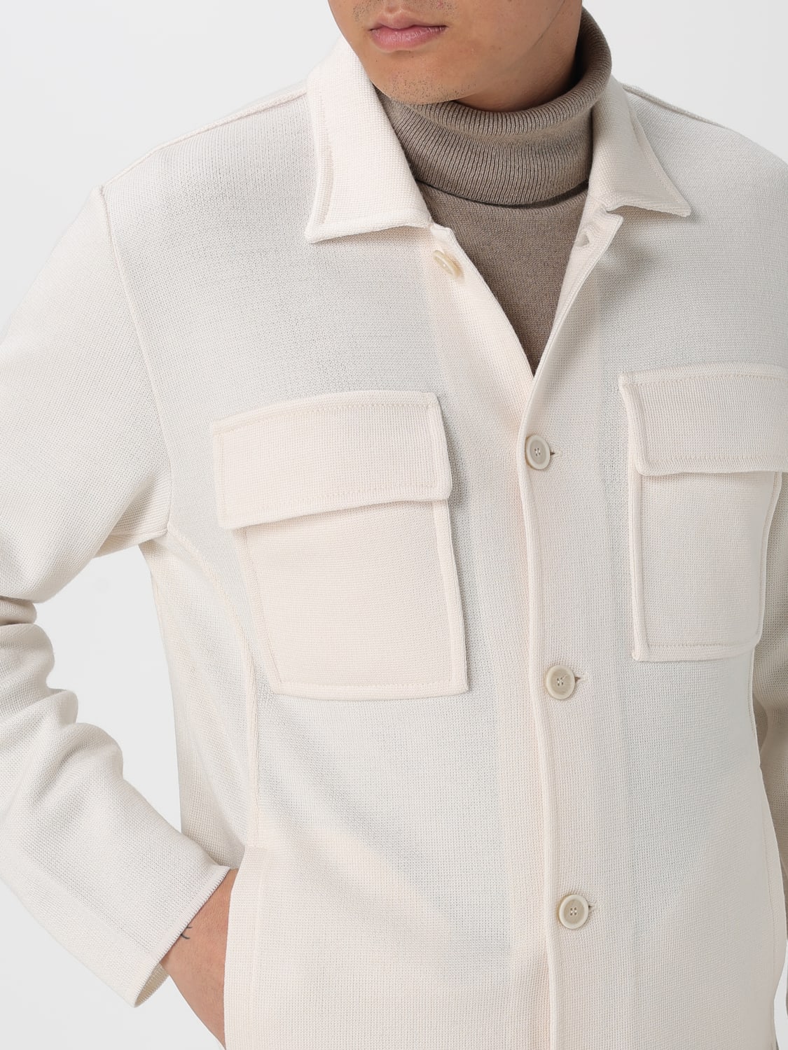 LARDINI JACKET: Blazer men Lardini, Ivory - Img 4