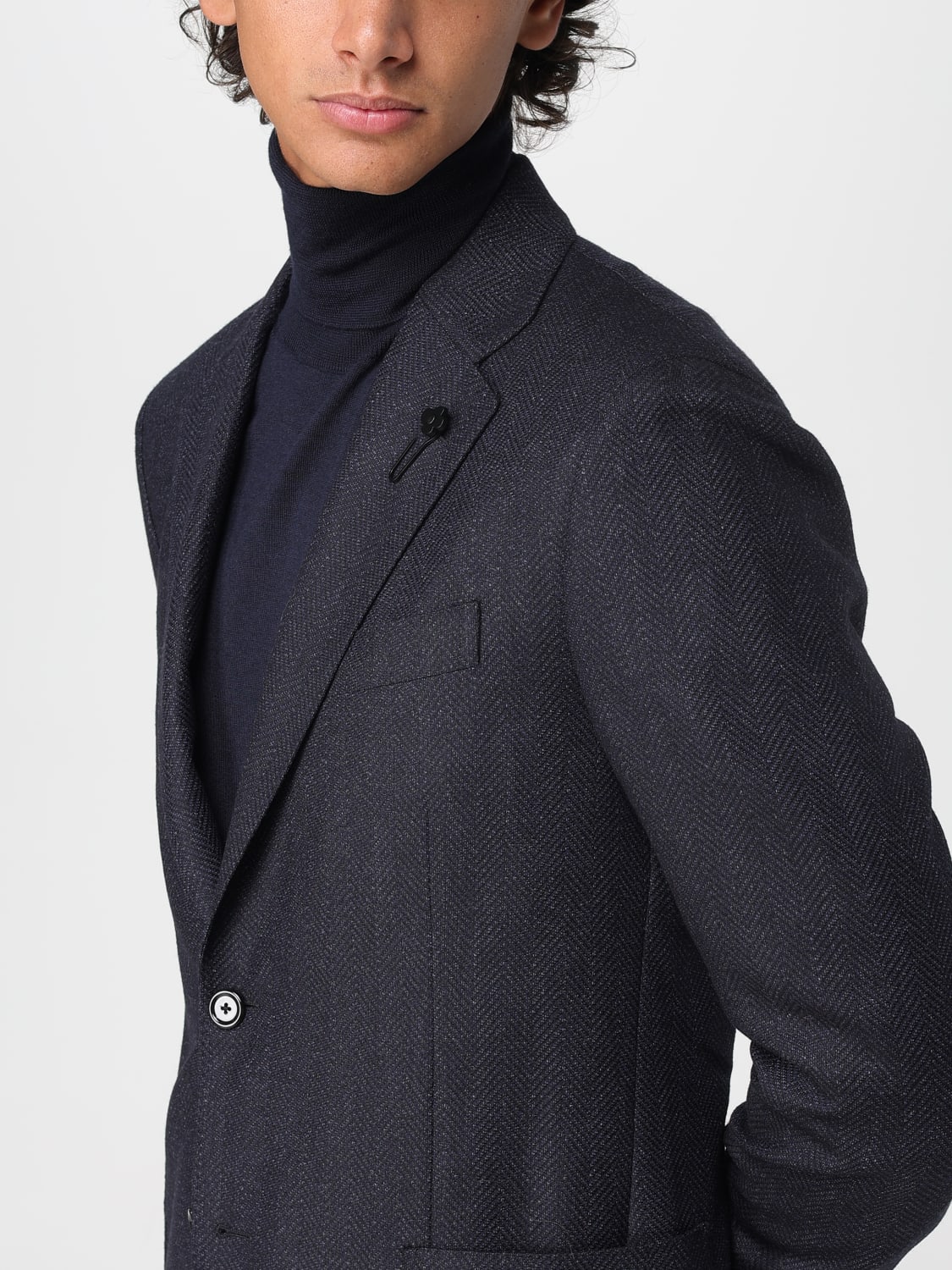LARDINI JACKET: Blazer men Lardini, Blue - Img 4