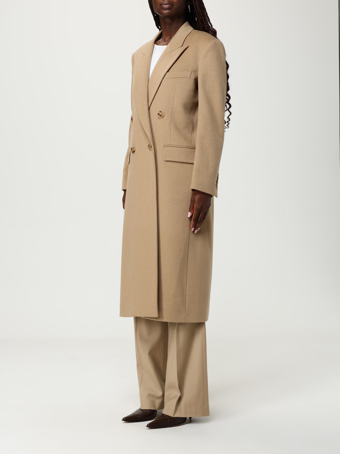 LARDINI COAT: Coat woman Lardini, Camel - Img 4