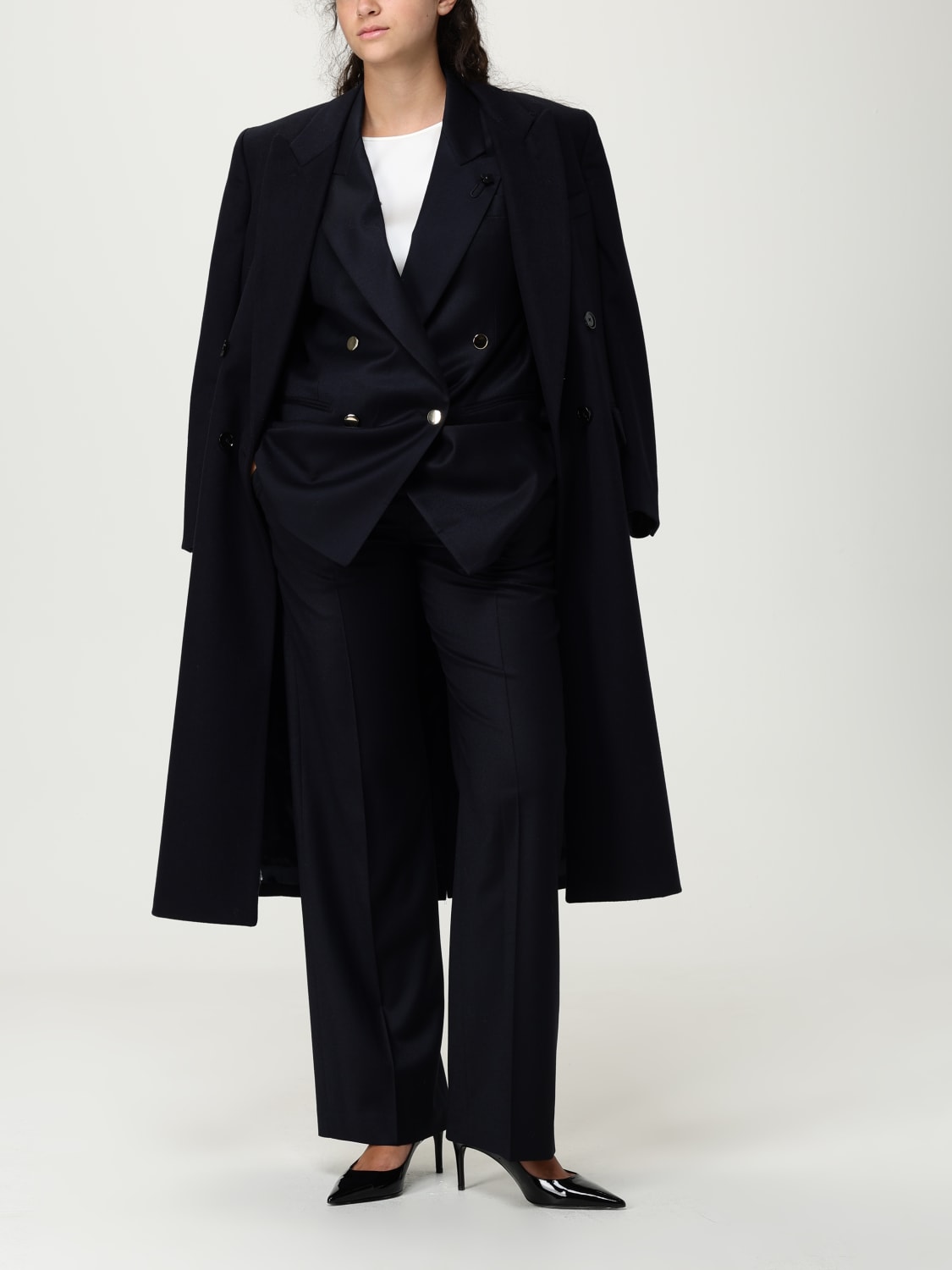 LARDINI PANTALONI: Pantalone Lardini in lana vergine e cashemere, Nero - Img 2