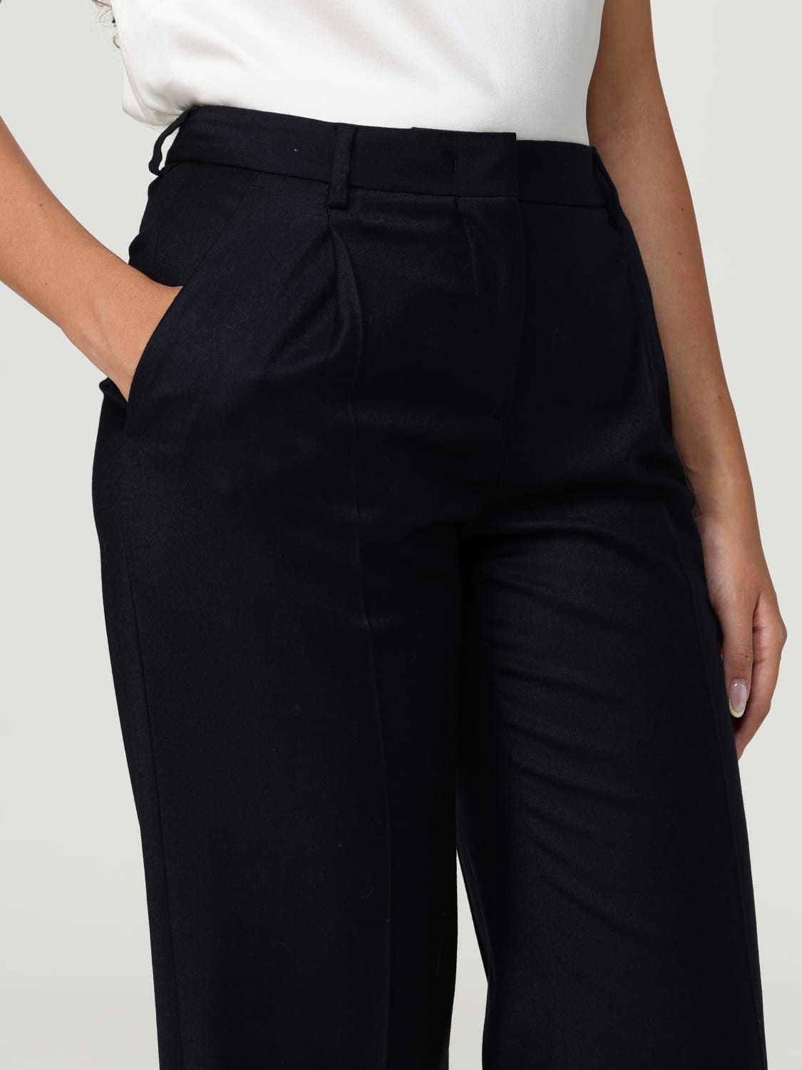 LARDINI PANTALONI: Pantalone Lardini in lana vergine e cashemere, Nero - Img 4