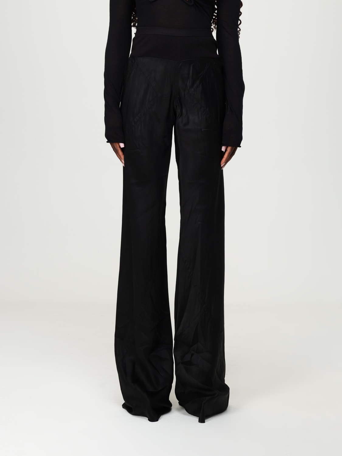 RICK OWENS PANTALONI: Pantalone Rick Owensin cupro , Nero - Img 1