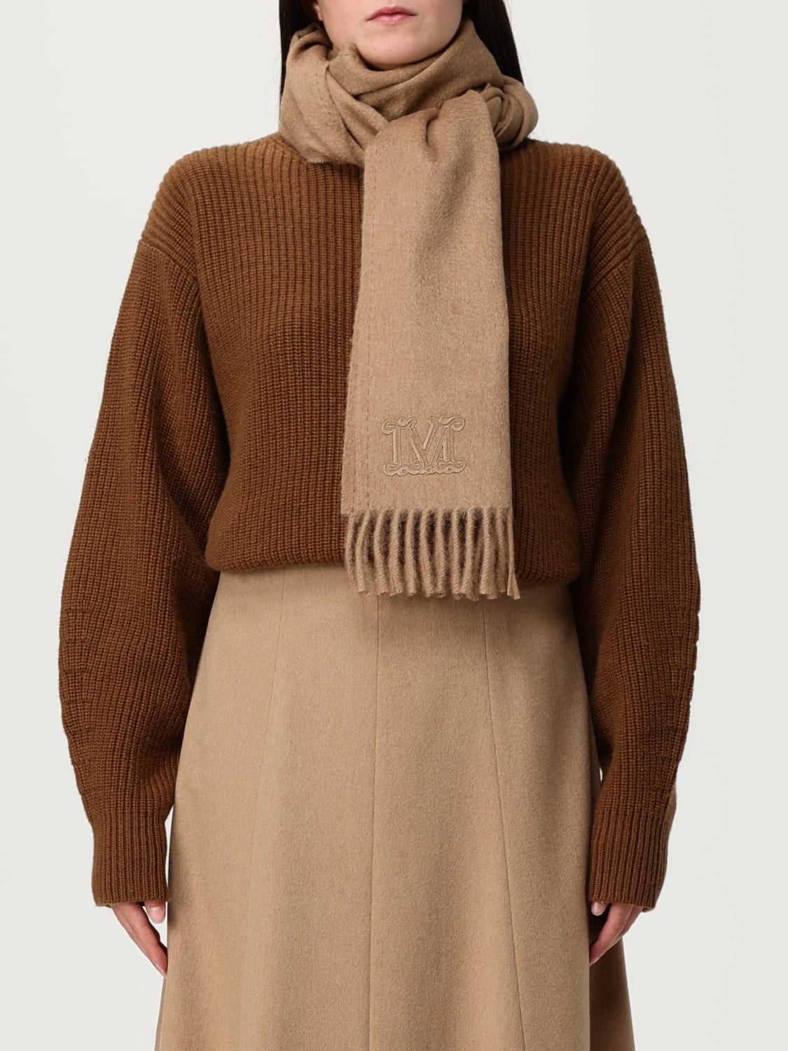 MAX MARA SCHAL: Schal damen Max Mara, Camel - Img 2