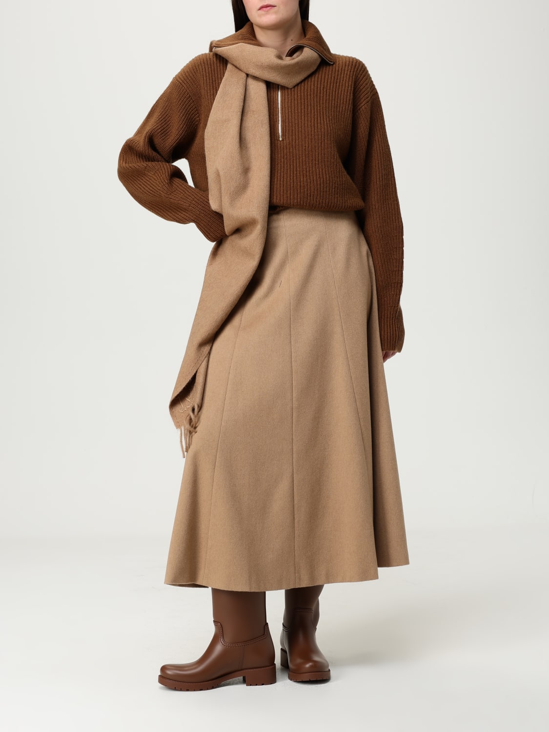 MAX MARA SCHAL: Schal damen Max Mara, Camel - Img 4