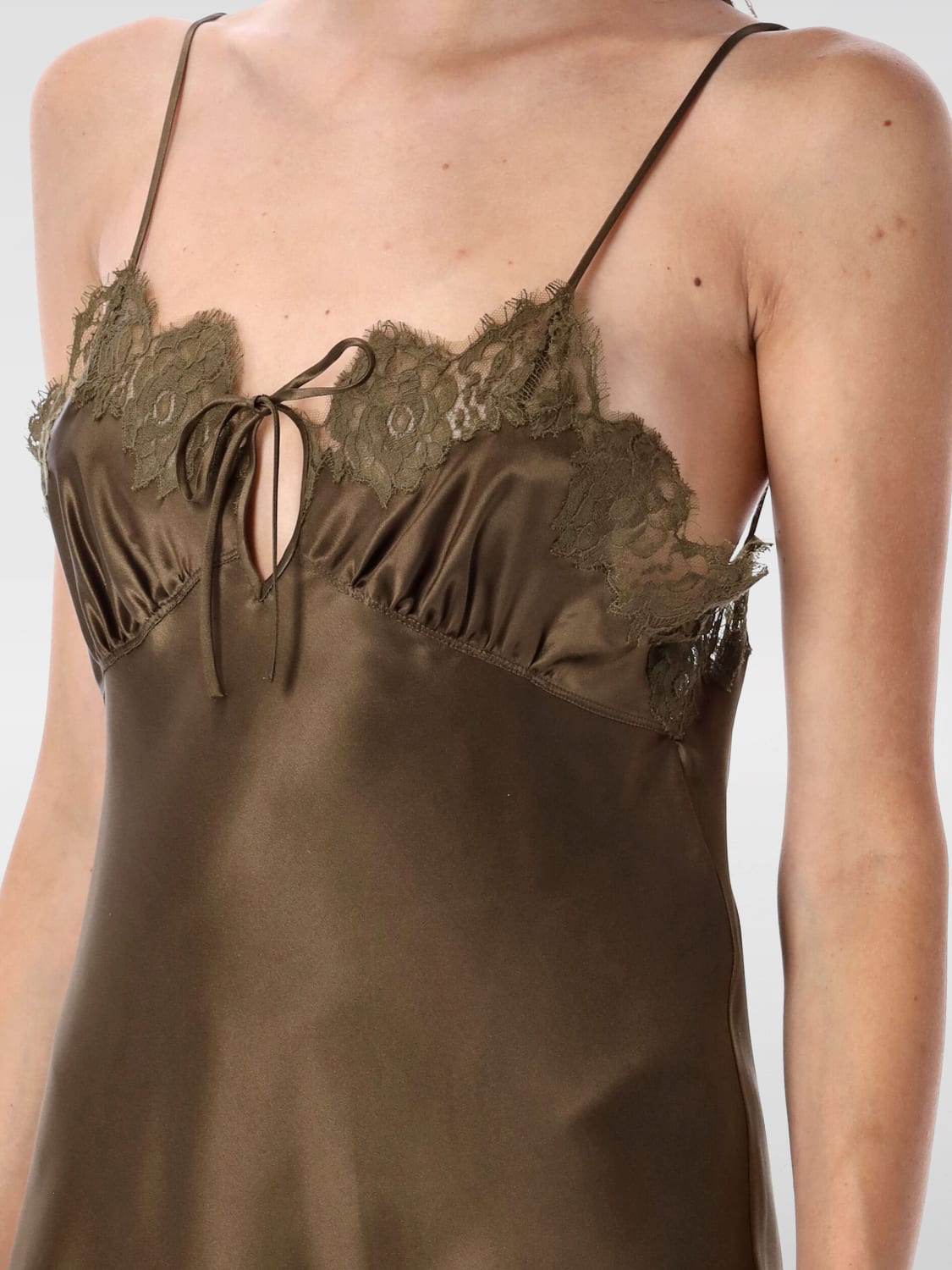 SAINT LAURENT DRESS: Dress woman Saint Laurent, Kaki - Img 3