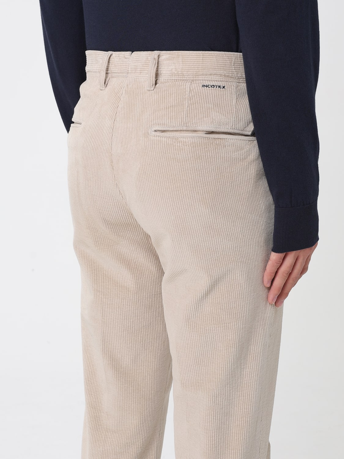 INCOTEX 裤子: 裤子 男士 Incotex, 米色 - Img 3