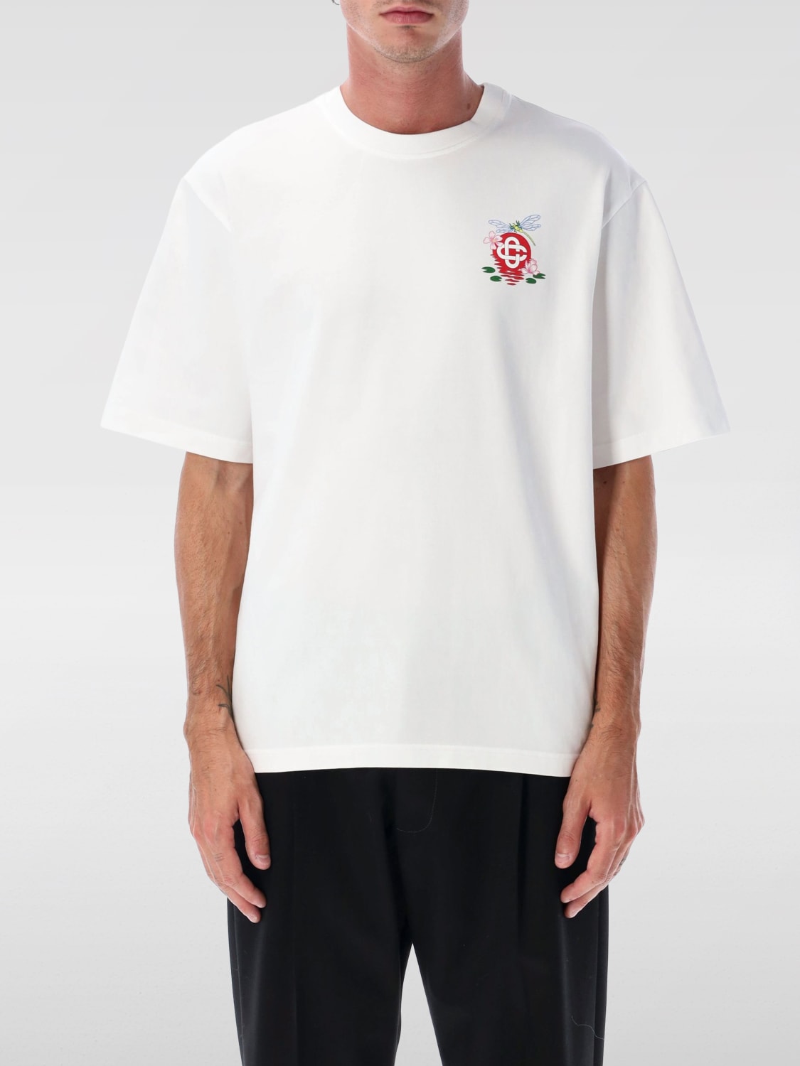 CASABLANCA T-SHIRT: T-shirt basic Casablanca in cotone organico , Bianco - Img 1