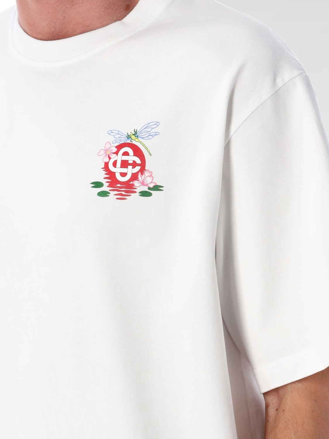 CASABLANCA T-SHIRT: T-shirt basic Casablanca in cotone organico , Bianco - Img 3