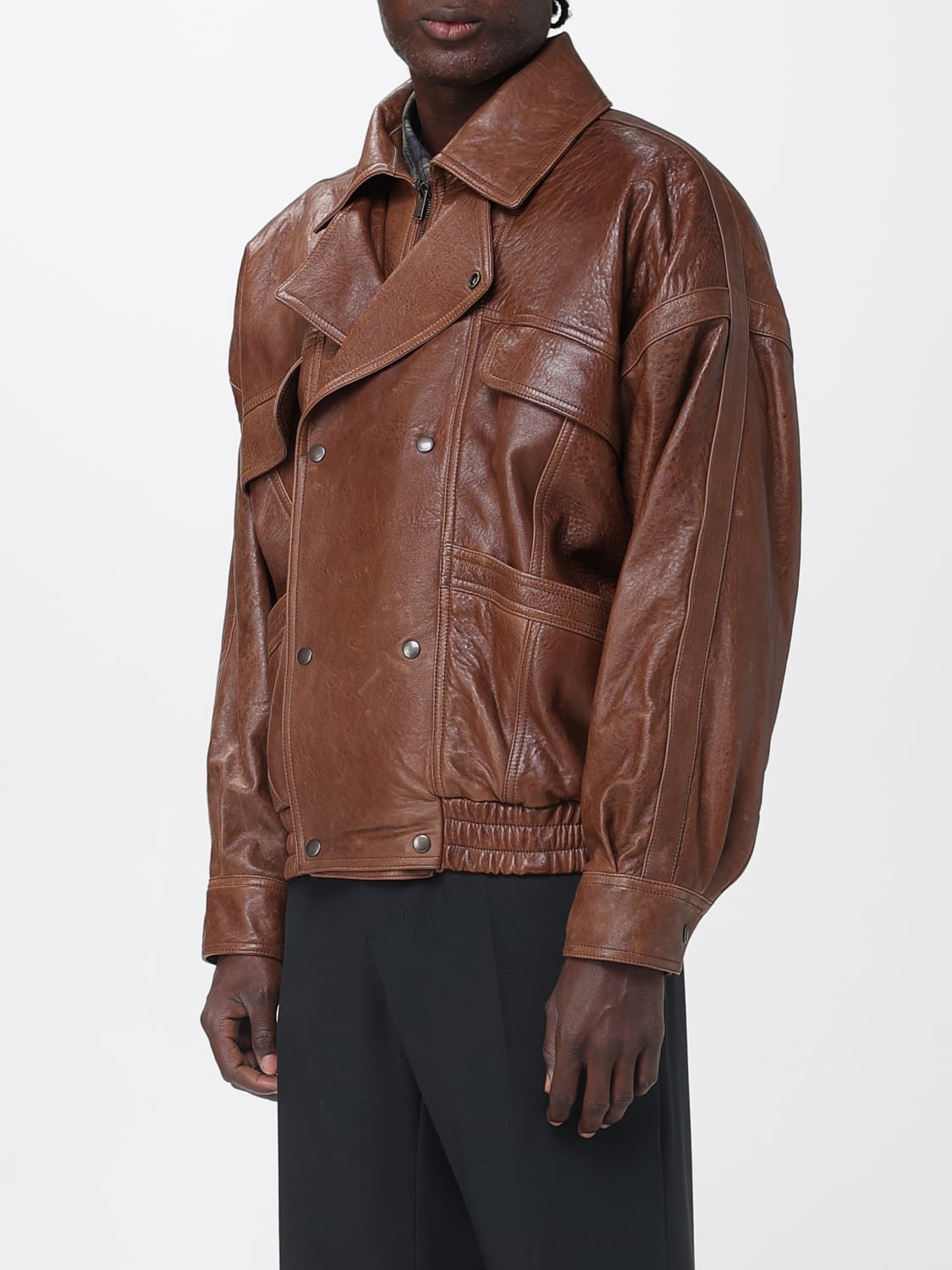 SAINT LAURENT JACKET: Jacket men Saint Laurent, Brown - Img 4