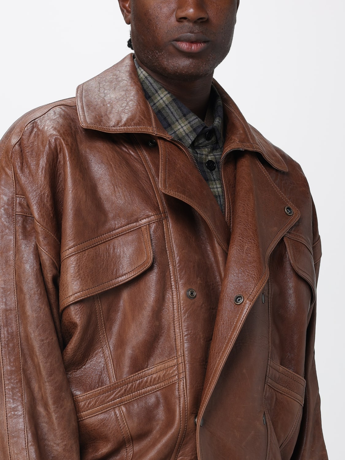 SAINT LAURENT JACKET: Jacket men Saint Laurent, Brown - Img 5