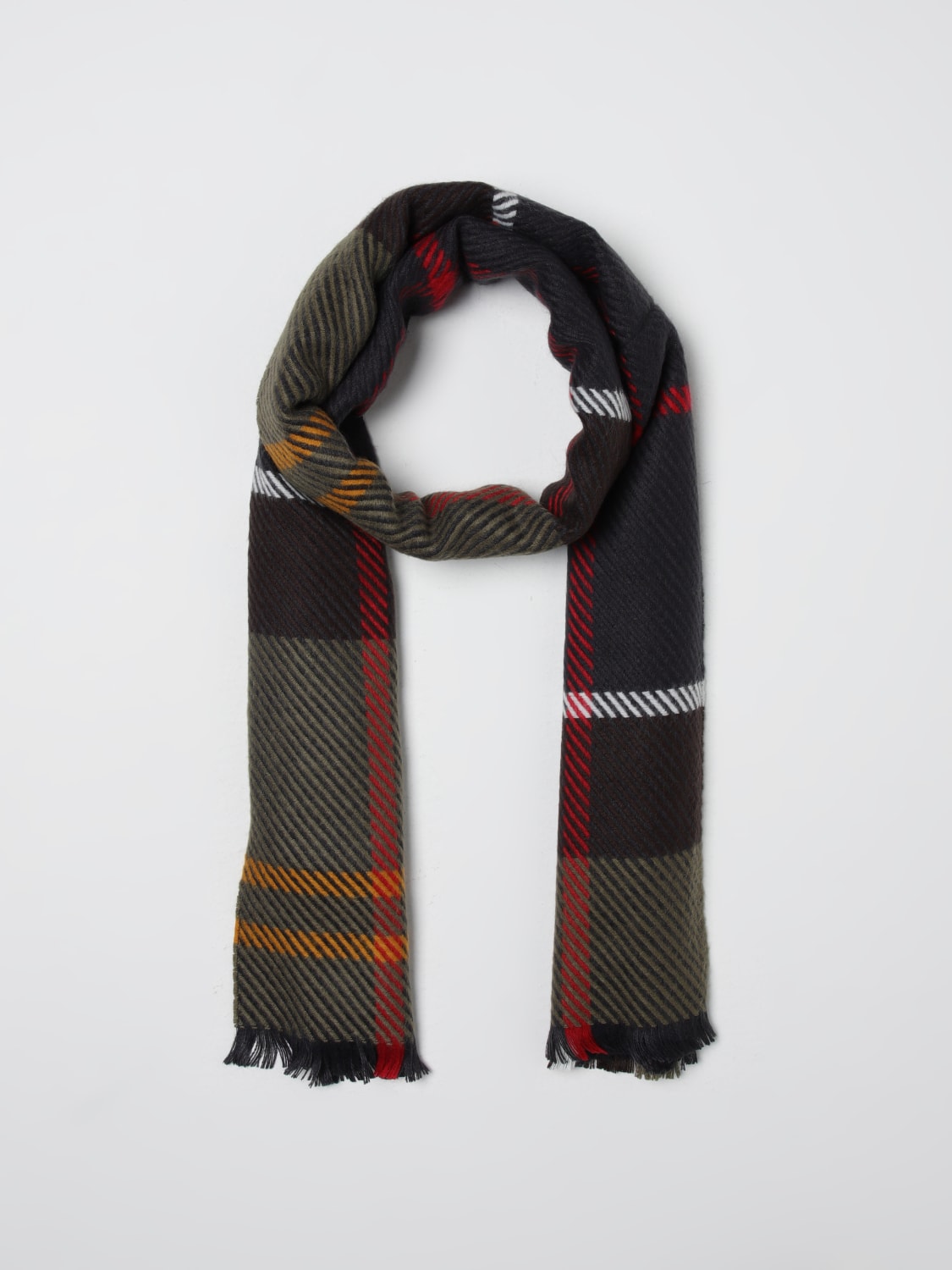 BARBOUR SCIARPA: Sciarpa Barbour in acrilico tartan , Marrone - Img 2