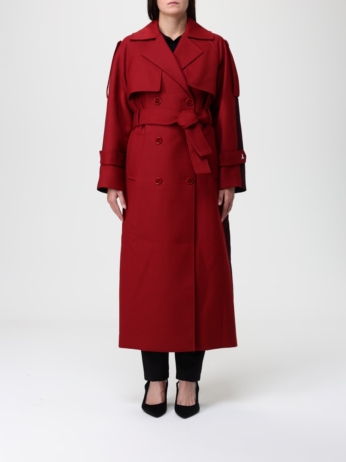 PATRIZIA PEPE CHAQUETA: Abrigo mujer Patrizia Pepe, Rojo - Img 1