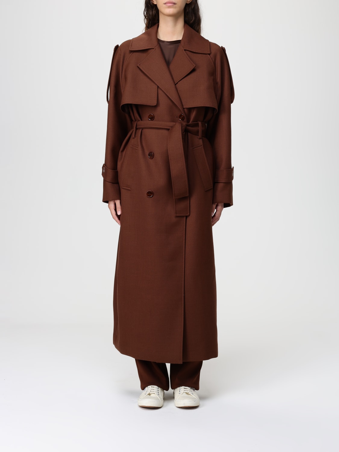PATRIZIA PEPE JACKET: Coat woman Patrizia Pepe, Brown - Img 1