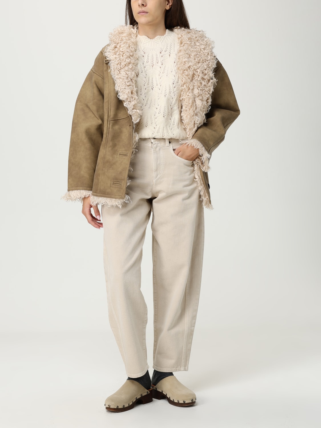 ISABEL MARANT ETOILE MAGLIA: Pullover Isabel Marant Etoile in misto lana d'Alpaca , Beige - Img 2