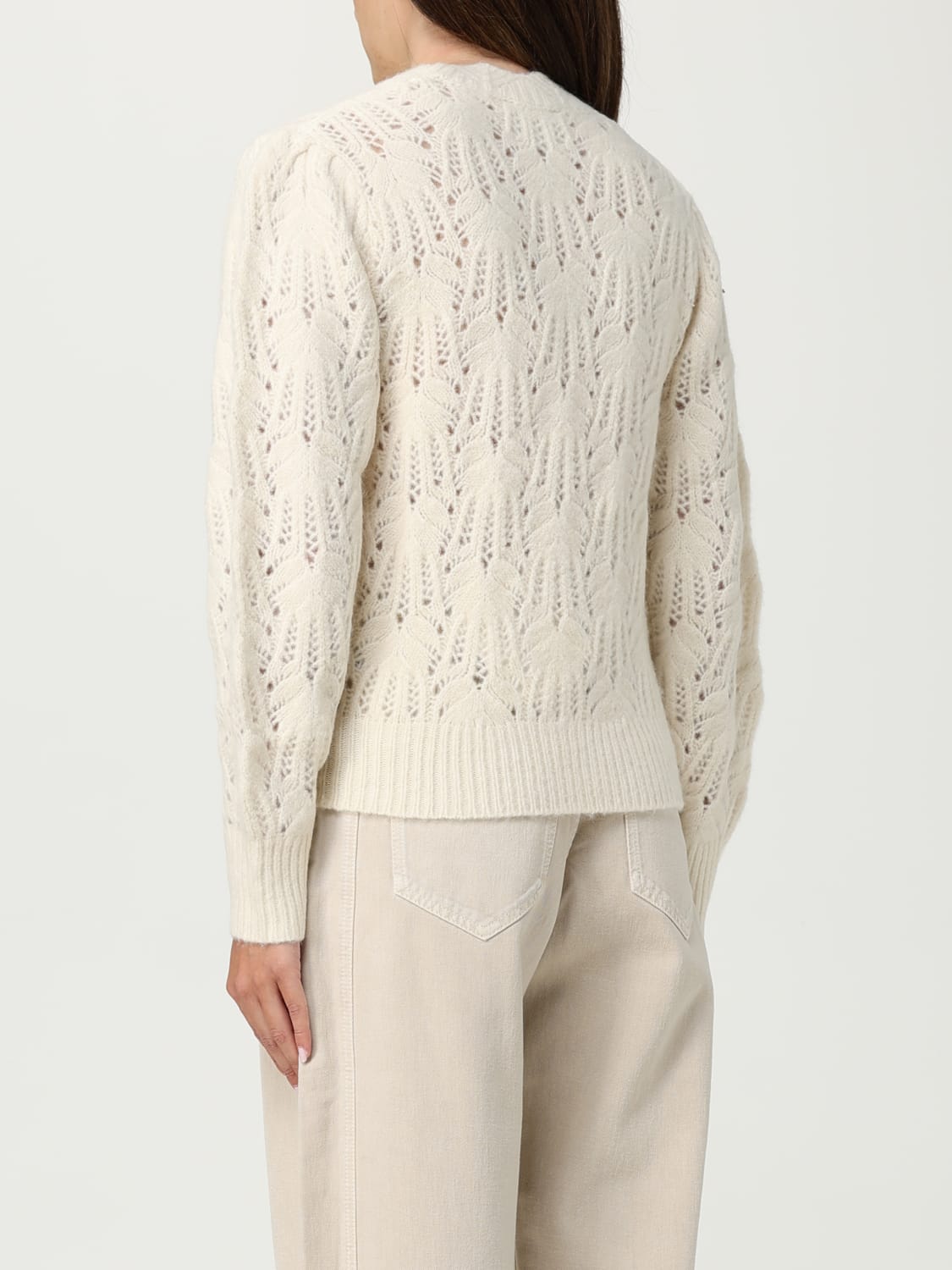 ISABEL MARANT ETOILE MAGLIA: Pullover Isabel Marant Etoile in misto lana d'Alpaca , Beige - Img 3