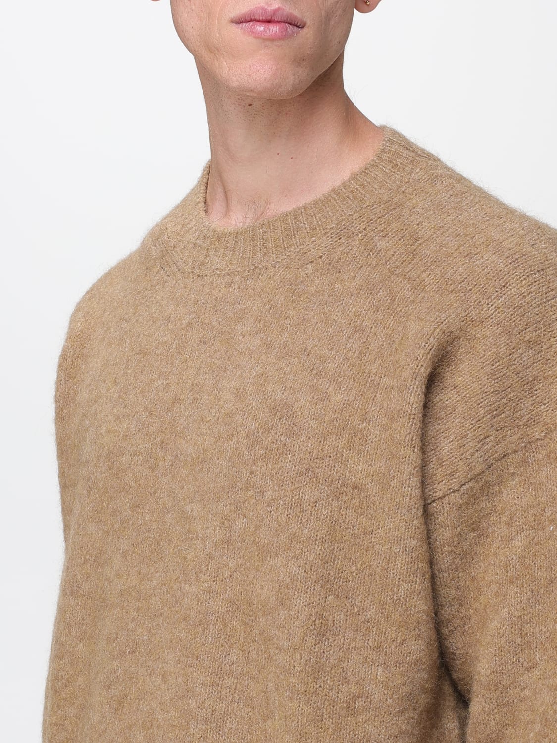 AMI PARIS 毛衣: 毛衣 男士 Ami Paris, 米色 - Img 4