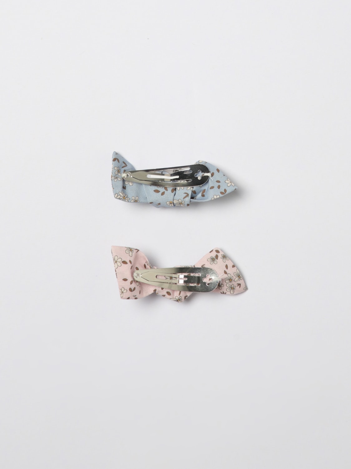 IL GUFO FERMACAPELLI: Set 2 fermagli Il Gufo in cotone stampa floreale , Rosa - Img 2