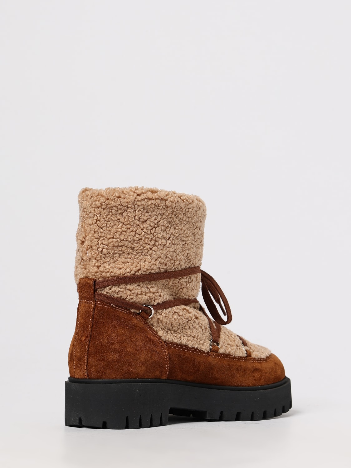 IL GUFO SCARPE: Stivaletto Il Gufo in camoscio e pile, Beige - Img 3