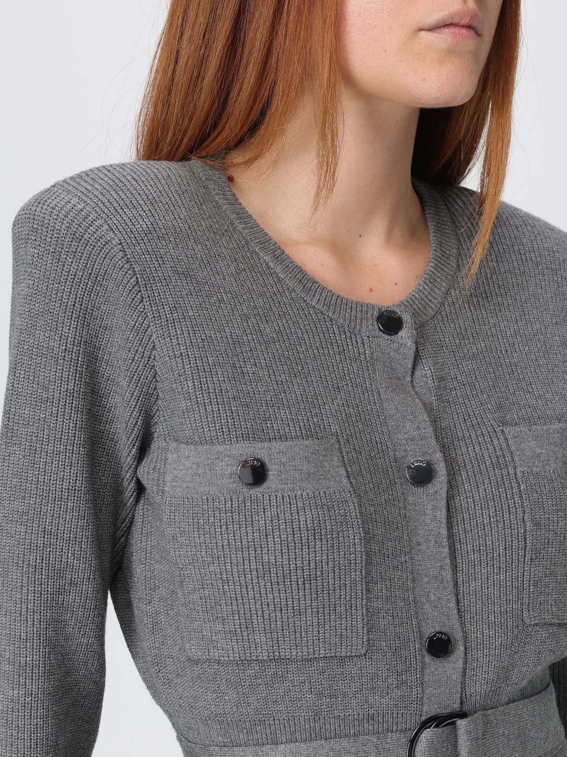 LIU JO ABITO: Abito Liu Jo in misto viscosa , Grigio - Img 3