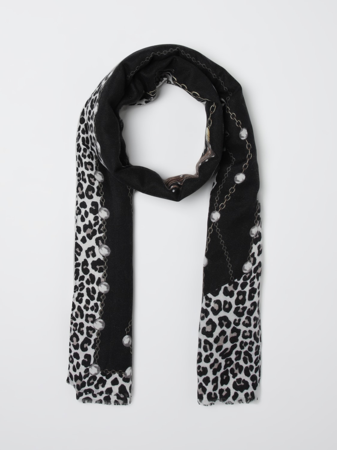 LIU JO SCIARPA: Sciarpa Liu Jo in viscosa stampata , Nero - Img 2