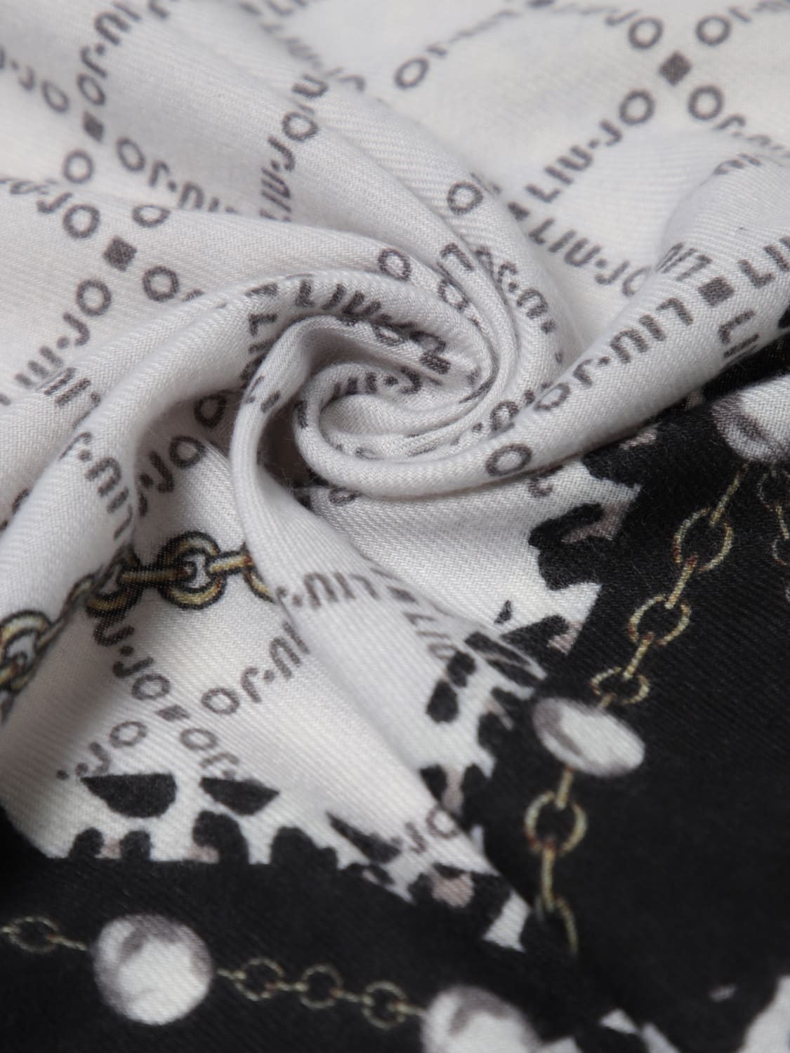 LIU JO SCIARPA: Sciarpa Liu Jo in viscosa stampata , Nero - Img 3