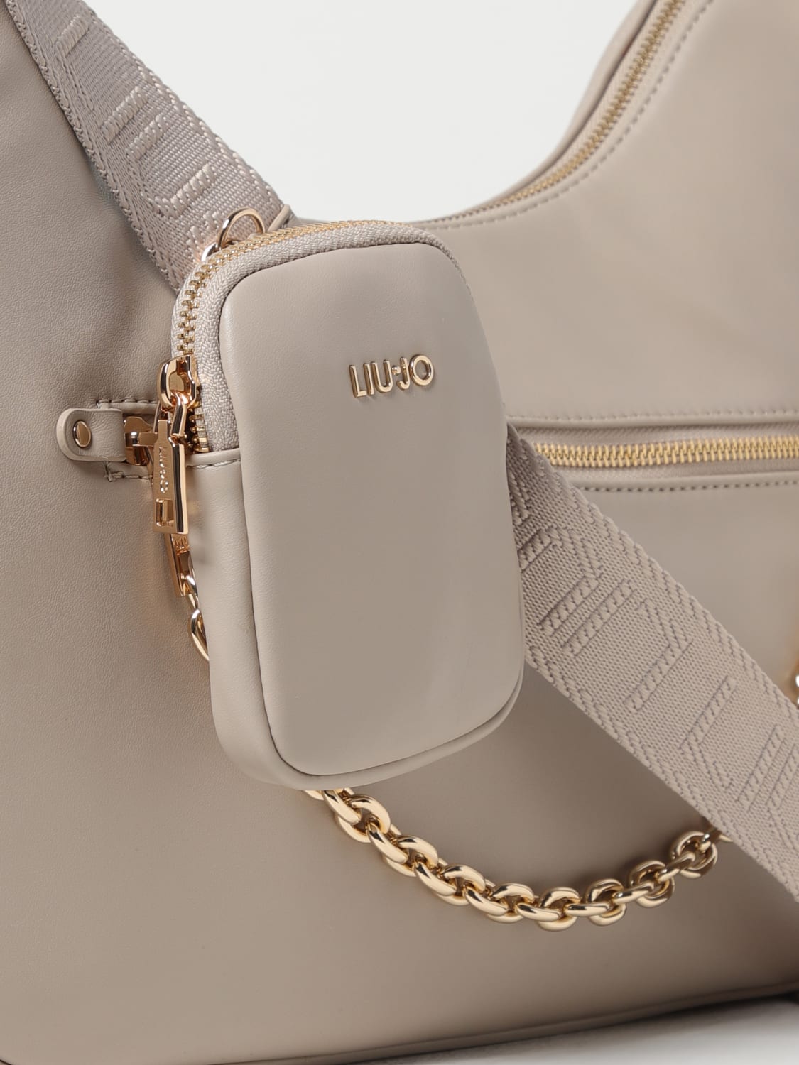 LIU JO BORSA A TRACOLLA: Borsa Liu Jo in pelle sintetica, Beige - Img 3