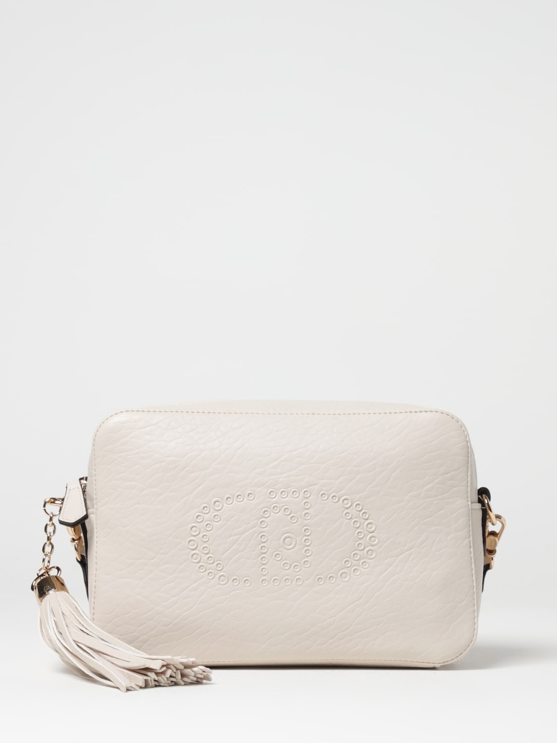 LIU JO BORSA A TRACOLLA: Borsa a tracolla Liu Jo in pelle sintetica martellata, Bianco - Img 1