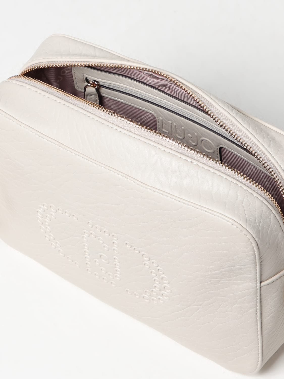 LIU JO BORSA A TRACOLLA: Borsa a tracolla Liu Jo in pelle sintetica martellata, Bianco - Img 3