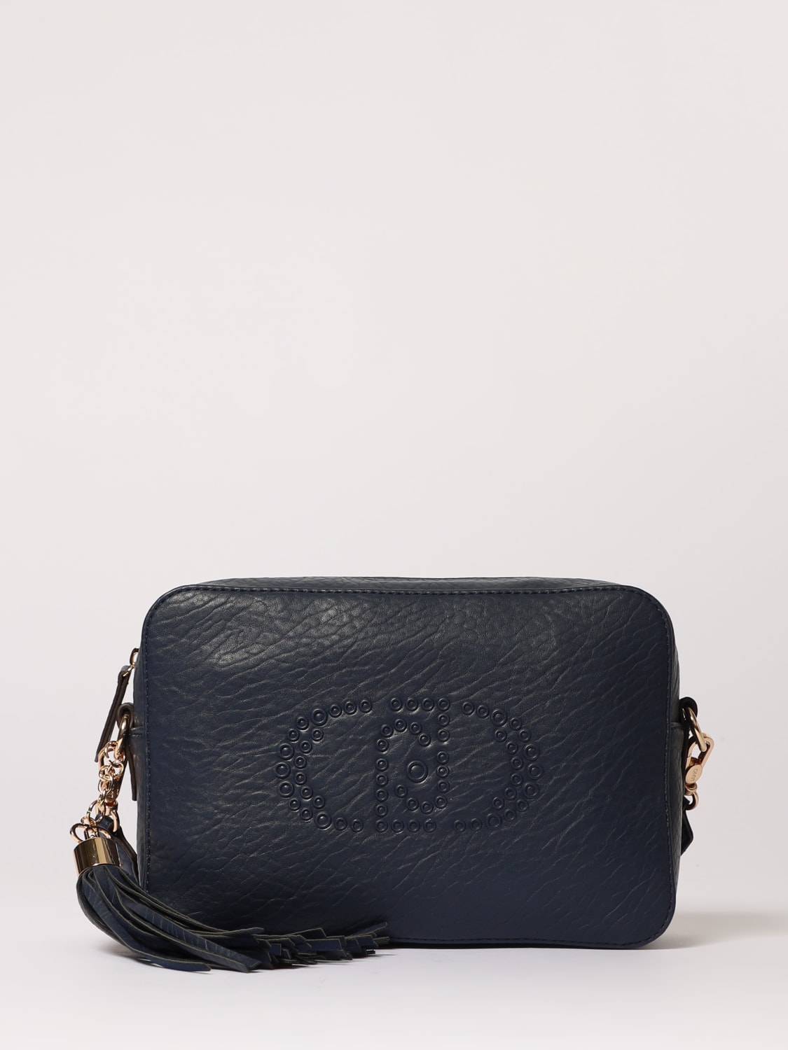 LIU JO BORSA A TRACOLLA: Borsa a tracolla Liu Jo in pelle sintetica martellata, Blue - Img 1