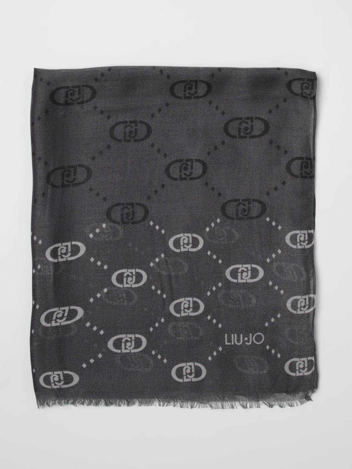 LIU JO SCIARPA: Sciarpa Liu Jo in viscosa con monogram all over , Nero - Img 1