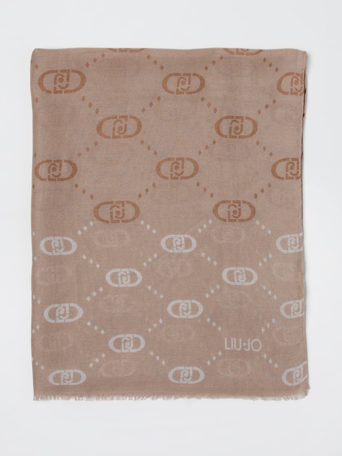 LIU JO SCIARPA: Sciarpa Liu Jo in viscosa con monogram all over , Cammello - Img 1