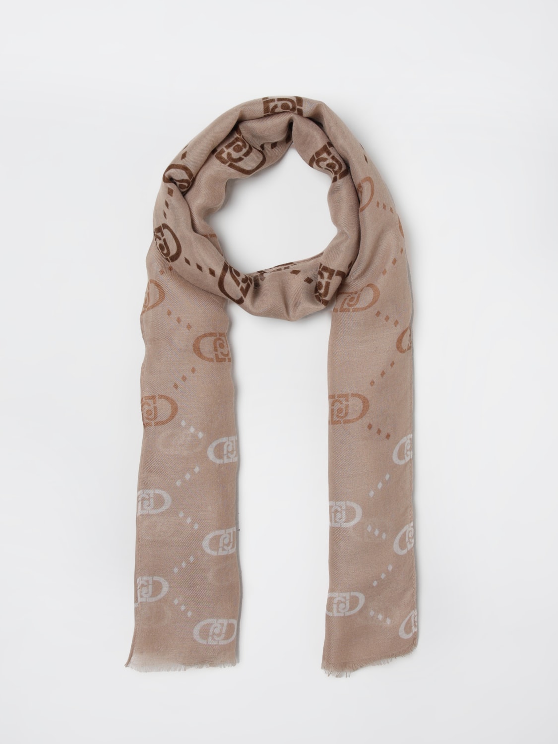 LIU JO SCIARPA: Sciarpa Liu Jo in viscosa con monogram all over , Cammello - Img 2