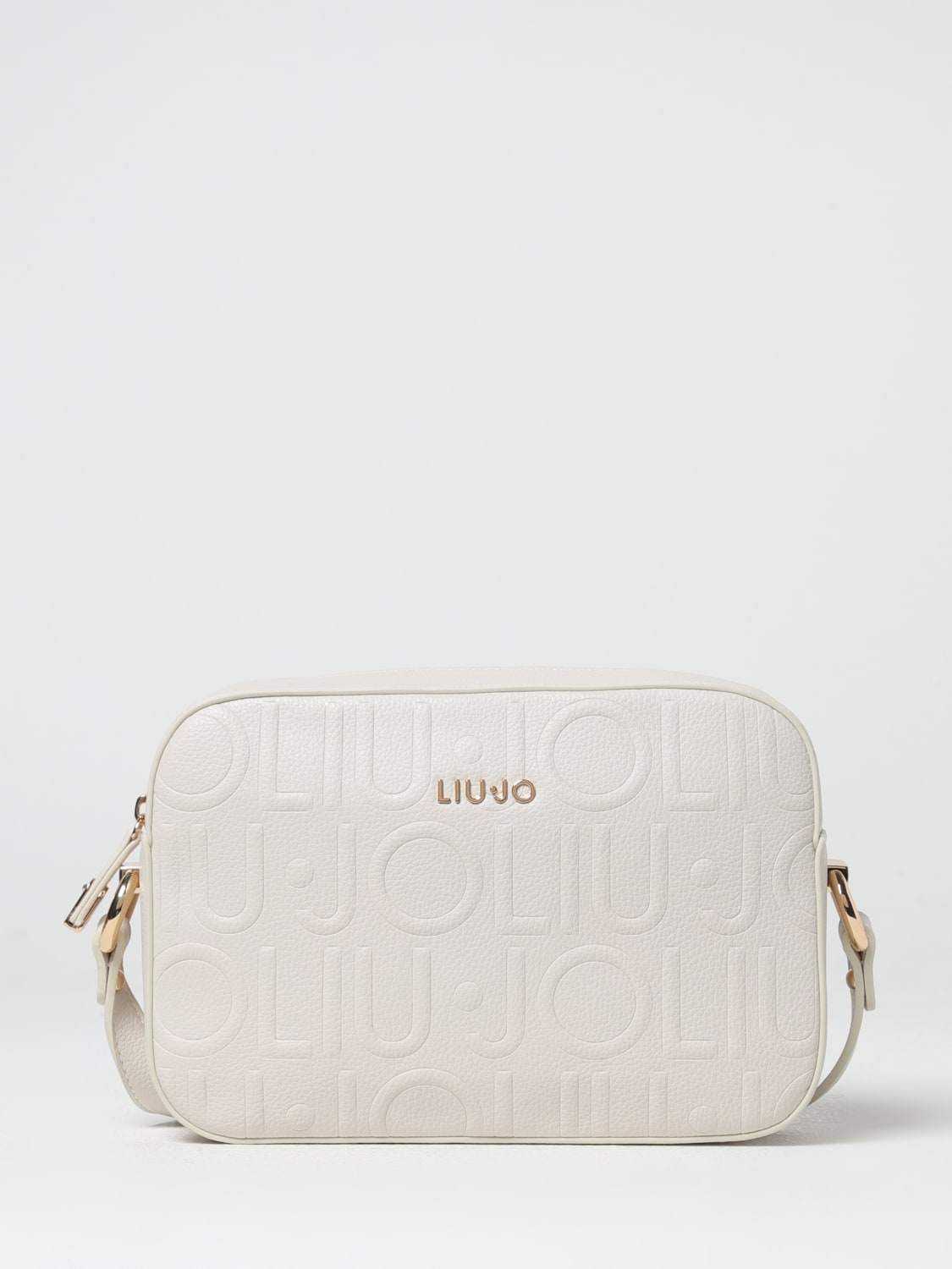 LIU JO BORSA MINI: Borsa Liu Jo in pelle sintetica a grana con logo all over , Bianco - Img 1