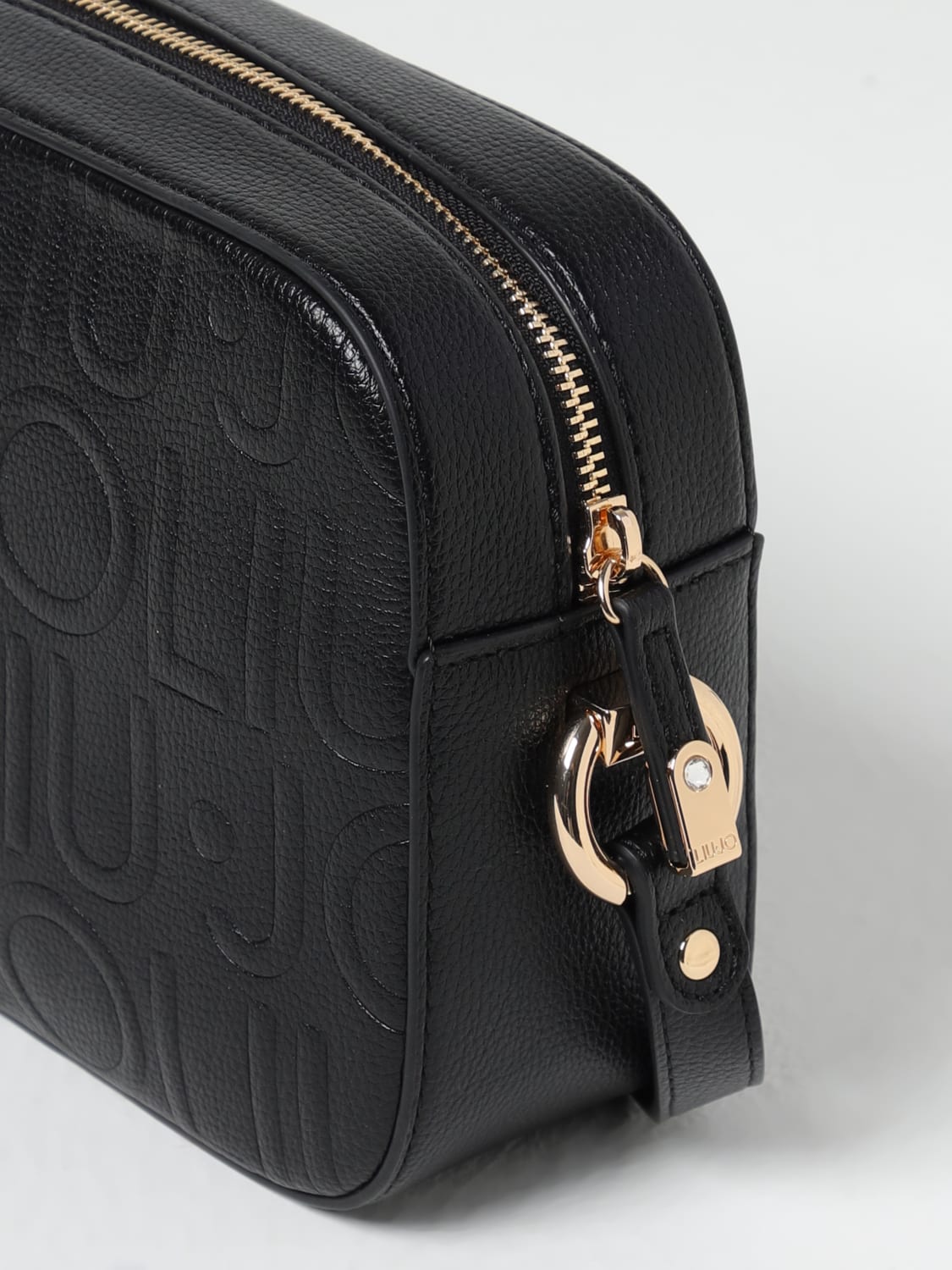 LIU JO BORSA MINI: Borsa Liu Jo in pelle sintetica a grana con logo all over , Nero - Img 3