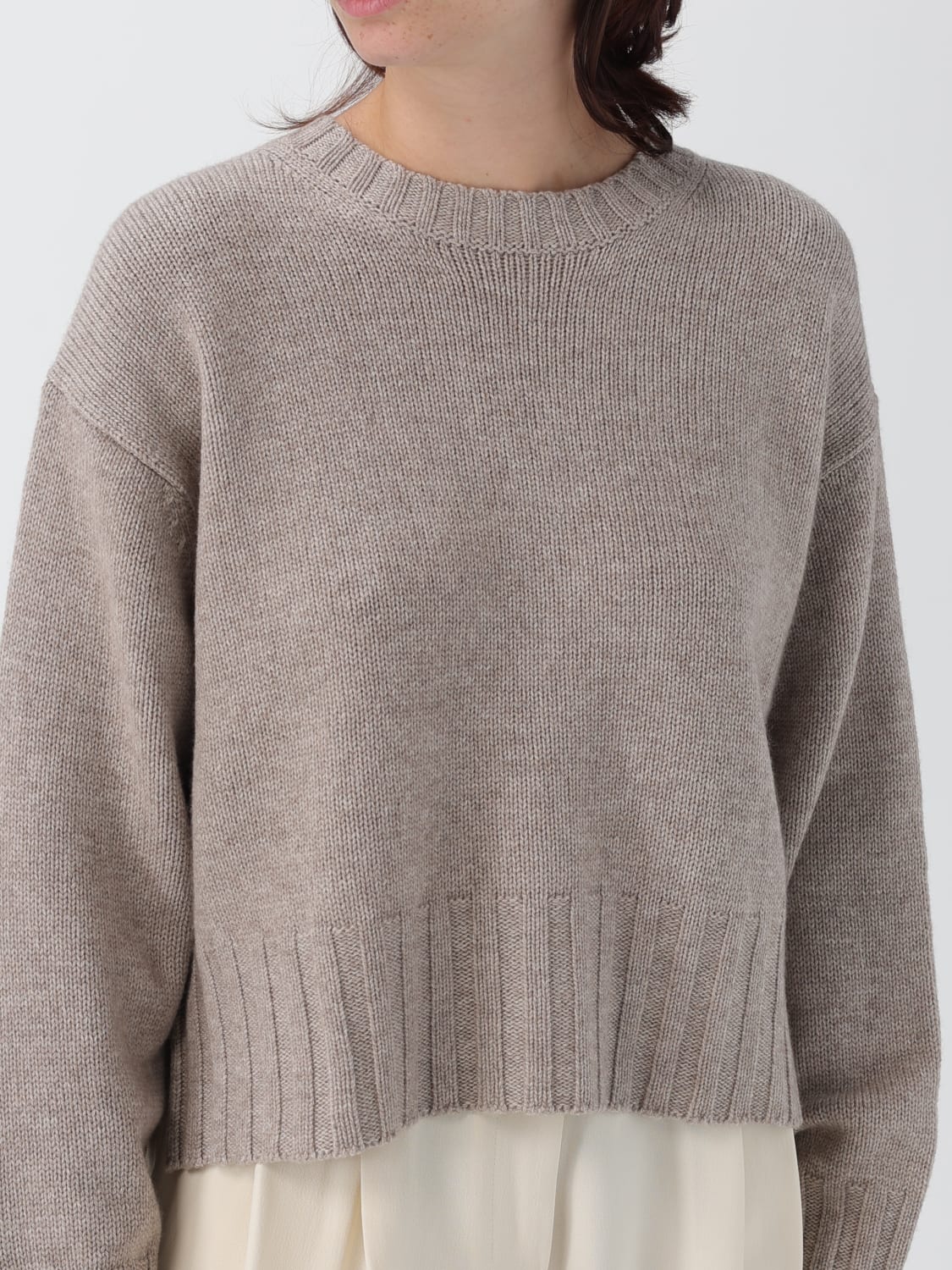 ALLUDE SWEATER: Sweater woman Allude, Beige - Img 3