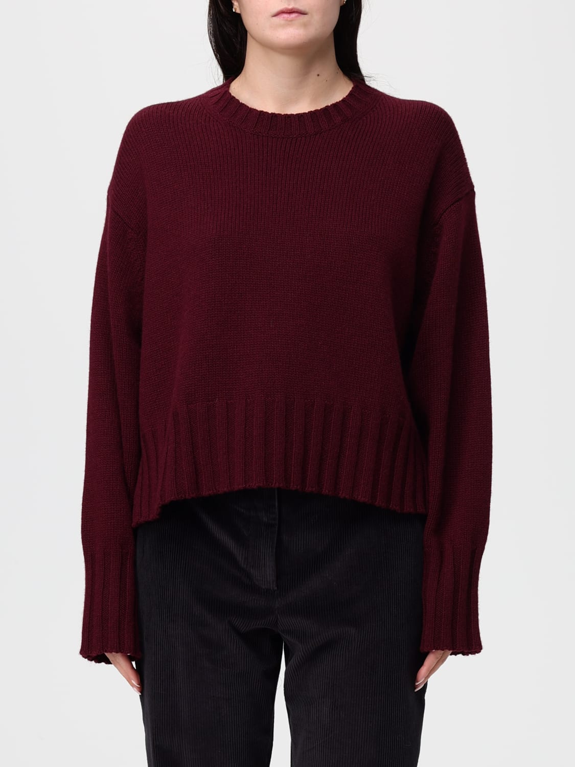 ALLUDE SWEATER: Sweater woman Allude, Burgundy - Img 1
