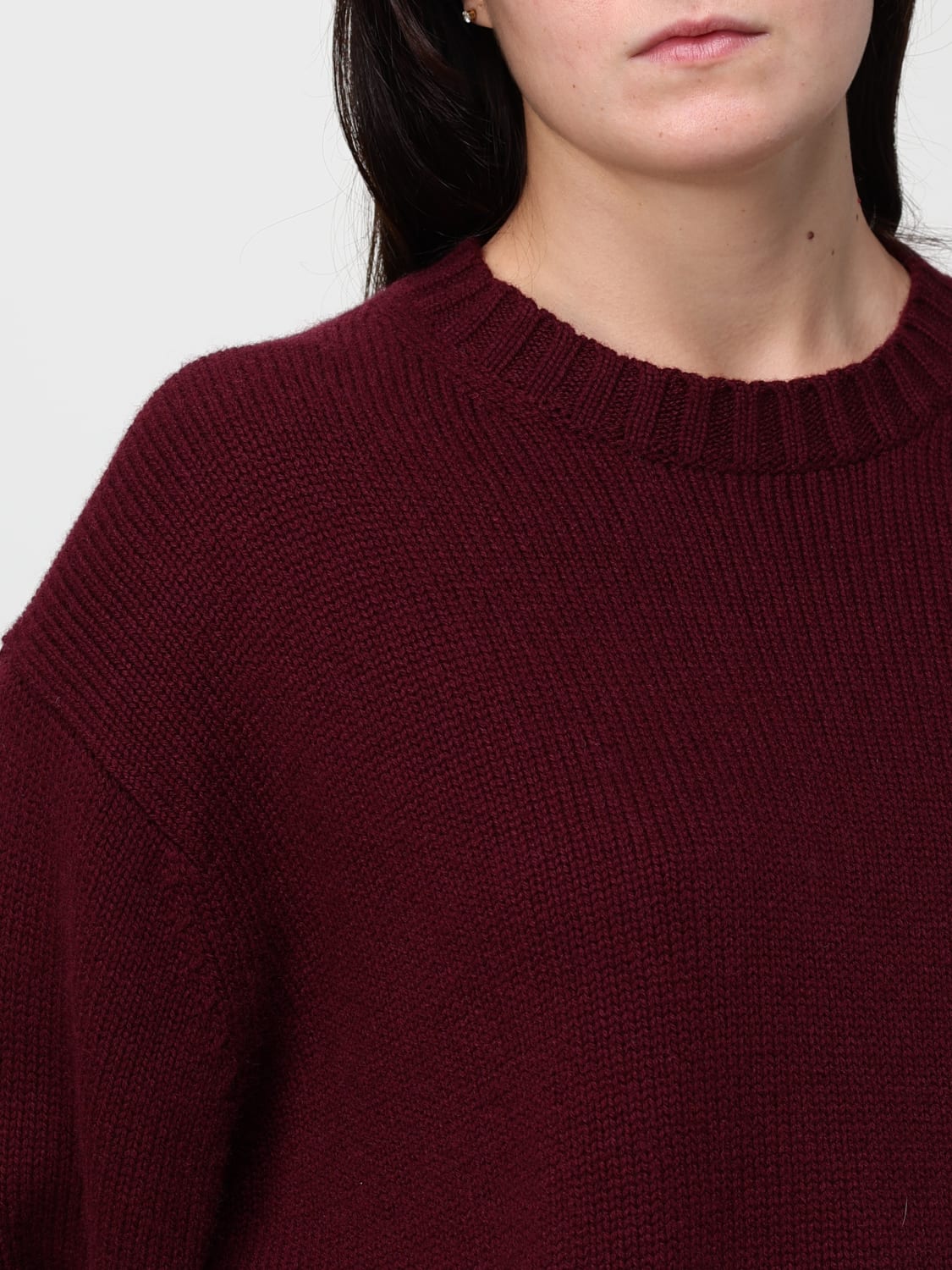 ALLUDE SWEATER: Sweater woman Allude, Burgundy - Img 3