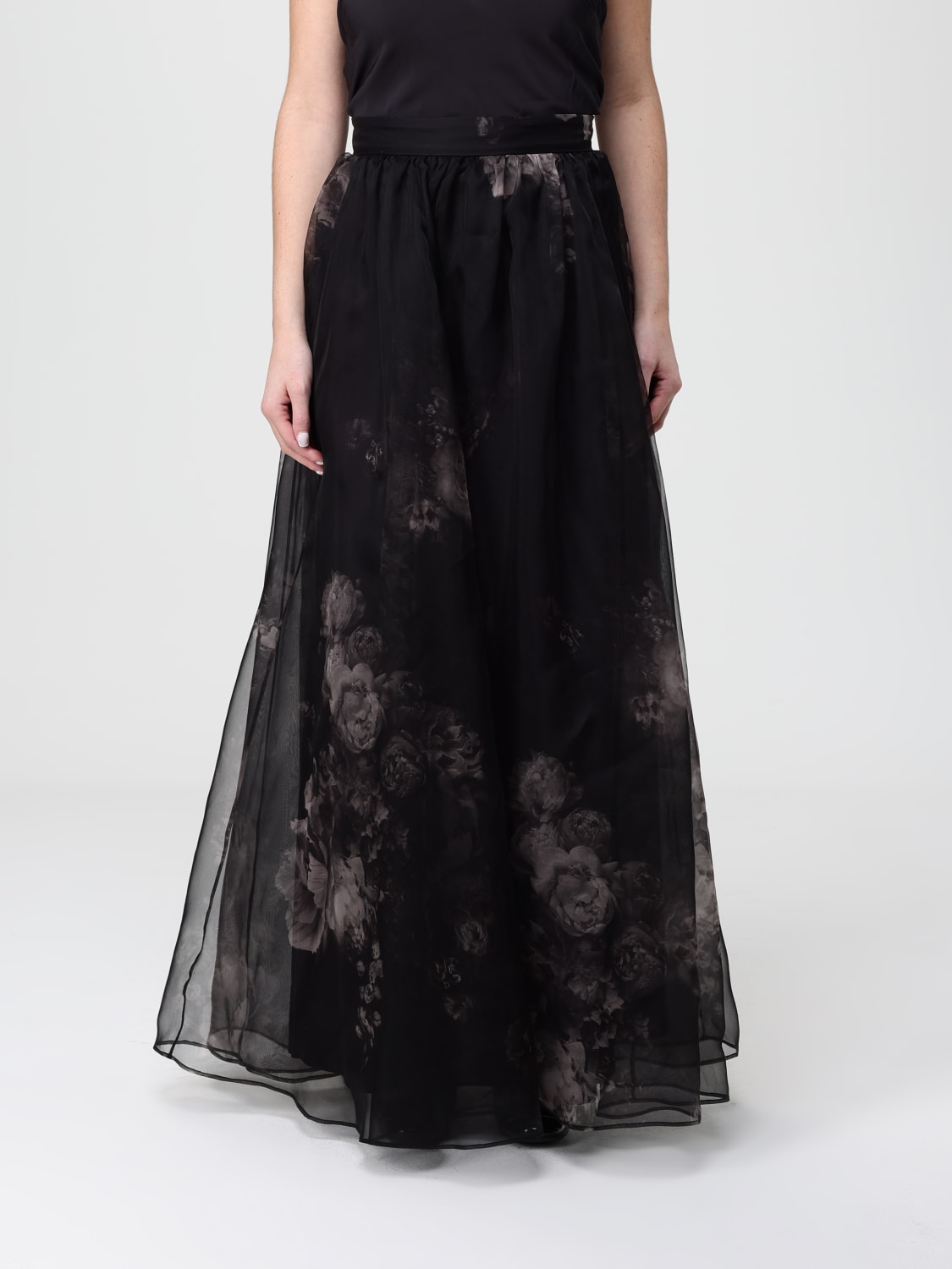 ZIMMERMANN GONNA: Gonna Zimmermann in seta con stampa floreale , Fantasia - Img 1