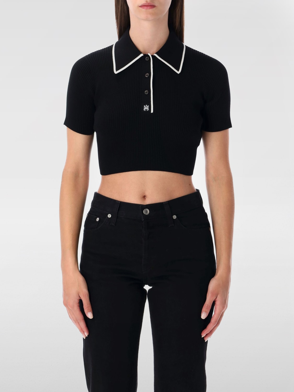 AMIRI POLO SHIRT: T-shirt woman Amiri, Black - Img 1