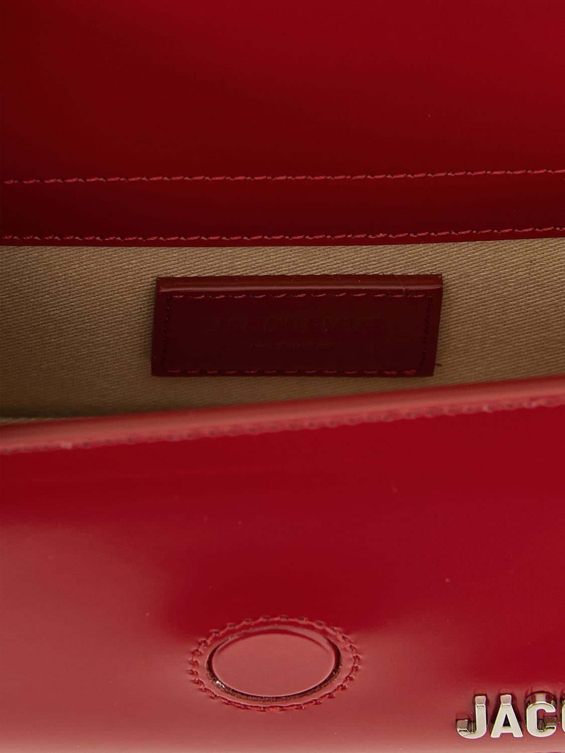 JACQUEMUS BORSA MINI: Borsa Le Bambino Jacquemus in pelle , Rosso - Img 4