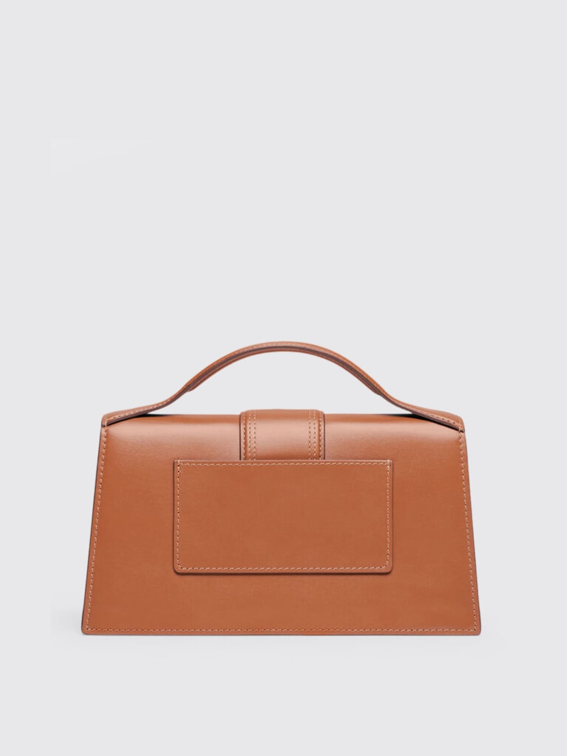 JACQUEMUS BORSA A MANO: Borsa Le Grand Bambino Jacquemus in pelle , Marrone - Img 3