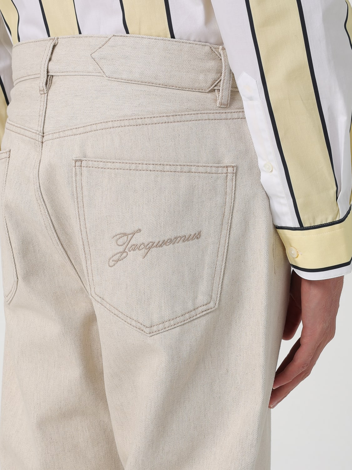 JACQUEMUS JEANS: Jeans men Jacquemus, Beige - Img 5